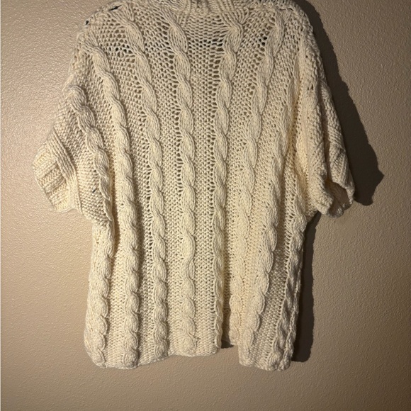 Vintage Handmade Cozy Cream Knit Cardigan - Picture 2 of 2